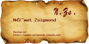 Német Zsigmond névjegykártya